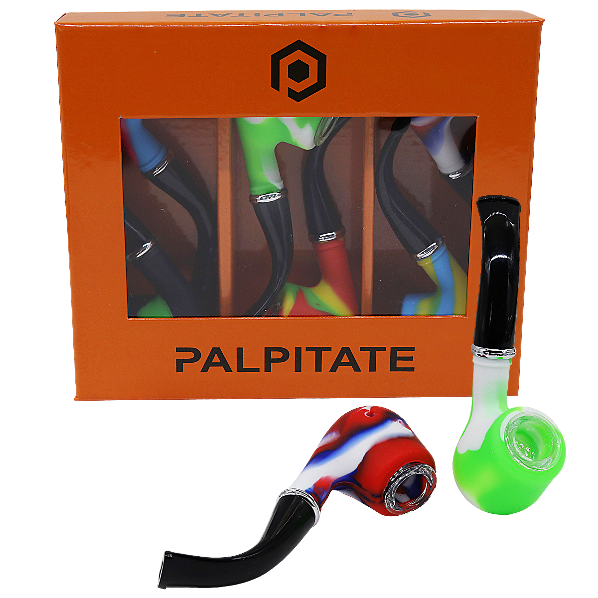 PALPITATE Silicone Tie Dye Cigrette Pipe (PI-002) | 6 Count Display | Assorted Colors product image